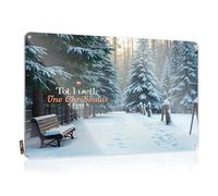 Decaor Funny Wall Art Rustic Present | A Snowy Forest Scene With A Bench In The Foreground. Vintage Metal Wall Decor For Backyard Bar Home(20X30CM)