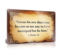 Decaor Tin Sign Ideas | God Is Great, For He Became Poor To Make Us Rich Old-fashioned Balcony Decoration(30X40CM)