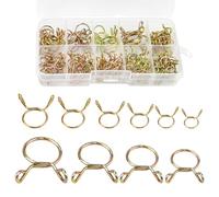 DECARETA 126 PCS Spring Clamps 5-14mm Fuel Line Clips Dual Wire Tube Spring Clips Fasteners Assortment Kit for Water Pipe Air Hose Motorcycle Scooter (10 Sizes)