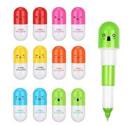 DECARETA 24 Pieces Mini Retractable Ballpoint Pens, 6 Colors Novelty Pens for Kids, Small Pens with Cute Emoticon, Cute Cartoon Favor Retractable Ballpoint Pen for School Party Bag Children's Gifts