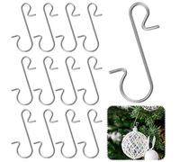 DECARETA Ornament Hooks,120Pcs Christmas Tree Hooks,Bauble Hooks S-shape Hooks for Christmas Lights,Christmas Decoration Hooks for Wreath,Vine Decoration,DIY Crafts Hang Jewelry Gift Key Chain(Silver)