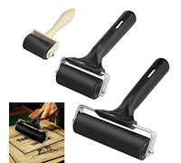 DECARETA Rubber Rollers, 3 Pcs Ink & Glue Roller with 3 Sizes - Paint Brush Ink Applicator Art Craft Oil Painting Tool for Printmaking, DIY Art Craft (3.5CM/6CM/10CM)