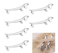 DECARETA Set of 6 Chopsticks Rest Cutlery Benches Knife Chopsticks Bench Holder Cutlery Fork Stand Chopsticks Holder Chopsticks Holder Chopsticks Benches for Spoons Spon Silver