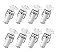 DECARETA Stainless Steel Latch,8 Pack Toggle Latch,Spring Loaded Catch Clamp Clips,Duck Billed Buckles for Case,Toolbox,Box,Drawer,Chest, Trunk,Cabinet,Closet,Lockers (Silver)