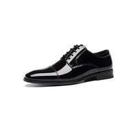 DECARSDZ Mens Classic Faux Patent Leather Lace-up Oxford Tuxedo Dress Shoes Black Use for Business Wedding Formal Dinners Church Services Theatre Performance, Black, 7 UK