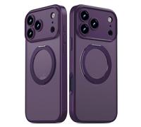 DecaStars for iPhone 17 Pro Max Case Upgraded 360° Spin Magnetic Stand, Compatible with Magsafe, Military Protection, Full Camera Protection, Translucent Matte Phone Case for iPhone 17 Pro Max Purple