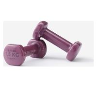Decathlon 2x1.5kg Vinyl Dumbbells Set for Home - Purple