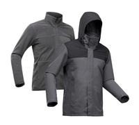 Decathlon 3-in-1 Waterproof Hiking Jacket SH100 0 DegreeC Decathlon Grey M