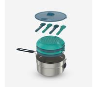 Decathlon Hiker'S Camping Stainless Steel Cooking Set Mh100 4 Person (2.6 L Decathlon Dark Grey One Size