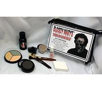 Decayed & Rotted Skin Special Effects Makeup Kit By Bloody Mary - Halloween Costume SFX Makeup - FX Foundation & Blood, Eye Shadow, Setting Powder, Stipple & Application Sponge, 4 Brushes & Spirit Gum