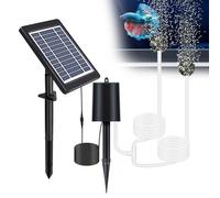 Decdeal Solar Powered Air Pump Kit - 3 Modes, 6V 4W Solar Panel, Air Pump,Air Hoses and Airing Stones, No Noise, Solar Pond Aerator for Garden Pond Tank Fish