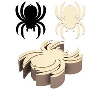 DECEED 25PCS Halloween Unfinished Wooden Spider Ornaments to Paint Halloween Decoration Cutouts Hanging Spider Cutout Shape Craft Tags