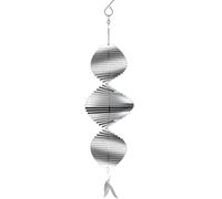 DECEED Silver Helix Stainless Steel Wind Spinners, 3D Hanging Wind Spinner Reflective Wind Spinners, Sparkly Metal Wind Spinner,Wind Sculptures, Bird Scare Discs, Indoor Outdoor Garden Decoration