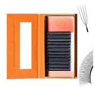 DeceMars 4D U Shaped Eyelash Extensions Supplies Easy Fans Russian Volume Crisscross Eyelashes Natural Soft YY Lash Extensions Handwoven Mesh Wispy Clusters Matte Black-0.07mm-D-8-15mm Mix