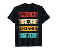 December 101st Birthday Men Women Vintage Awesome Since 1924 T-Shirt