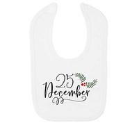 December 25th Decorative Cotton Baby bib - White