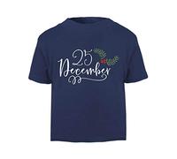 December 25th Decorative Short Sleeve Cotton Toddler t Shirt, 3-4 Years, Navy
