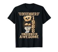 December 37th Birthday Men Women 1988 Awesome Teddy Bear T-Shirt