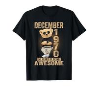 December 55th Birthday Men Women 1970 Awesome Teddy Bear T-Shirt