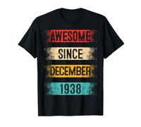 December 87th Birthday Men Women Vintage Awesome Since 1938 T-Shirt