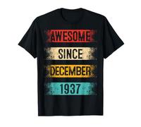 December 88th Birthday Men Women Vintage Awesome Since 1937 T-Shirt