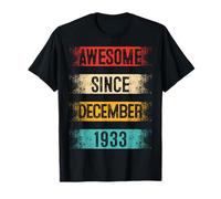 December 92nd Birthday Men Women Vintage Awesome Since 1933 T-Shirt