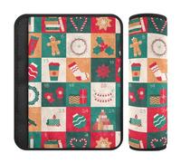 December Advent Calendar Seatbelt Cushion Belt Pad for Adults Strap Covers Shoulder Pads for Boys Girls 2 Pieces 6.5 * 6.5in
