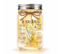 December Birth Flower Gift, Christian Birthday, Mason Jar Night Light | Daffodil birth flower with Christian Bible verses and warm LED light; gift for Mum, Daughter, Sister or Friend.