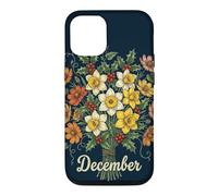 December Birth Flower Narcissus & Holly Birthday Case for iPhone 12/12 Pro