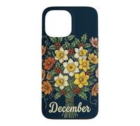 December Birth Flower Narcissus & Holly Birthday Case for iPhone 13 Pro Max