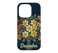 December Birth Flower Narcissus & Holly Birthday Case for iPhone 14 Pro