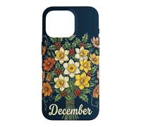December Birth Flower Narcissus & Holly Birthday Case for iPhone 16 Pro