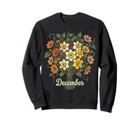 December Birth Flower Narcissus & Holly Birthday Sweatshirt