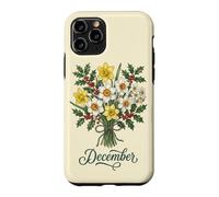 December Birth Flower Narcissus & Holly Floral Birthday Case for iPhone 11 Pro