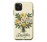 December Birth Flower Narcissus & Holly Floral Birthday Case for iPhone 11 Pro Max