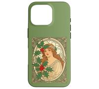 December Birthday Art Nouveau Holly Berries Case for iPhone 16 Pro
