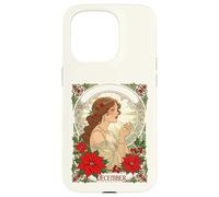 December Birthday Holly Berries And Red Poinsettia Case for iPhone 15 Pro
