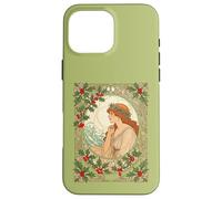December Birthday Holly Berries Art Nouveau Case for iPhone 16 Pro Max