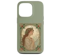 December Birthday Holly Berries Art Nouveau Style Case for iPhone 13 Pro