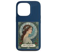December Birthday Holly Berries Winter Blue Case for iPhone 13 Pro