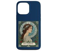 December Birthday Holly Berries Winter Blue Case for iPhone 13 Pro Max