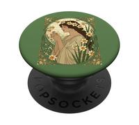December Birthday Narcissus Art Nouveau Design PopSockets Adhesive PopGrip