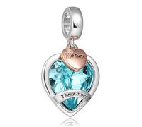 December Birthstone Charms for Women Bracelets Blue Heart Charm fit Pandora Bracelets Birthday Presents for Women Girls
