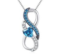December Birthstone Necklace 925 Sterling Silver Tanzanite Pendant Birthstone jewellery Anniversary Mother's Day Birthday Gifts for Women Mom Wife Girlfriend