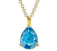 December Birthstone Necklace Water Drop Zircon Clavicle Pendant Necklaces 14K Plated Gold Dainty Jewelry Accessories Gifts for Women Girlfriends (March-3)