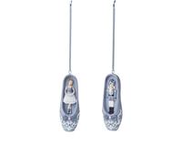 December Diamonds 2 Assorted Blue Ballerina Slippers Ornaments - Hand-Painted Holiday Decorations