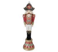 December Diamonds 24.5-Inch Nutcracker Soldier Figurine - Traditional Red and Gold Christmas Decoration - Handcrafted Holiday Display Piece