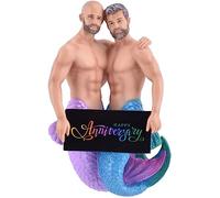 December Diamonds 55-55435 Hanging Ornament, Happy Anniversary Mermen