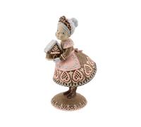 December Diamonds Pink Gingerbread Mrs. Claus with House - 2025 Holiday Figurine - Hand-Painted Christmas Décor
