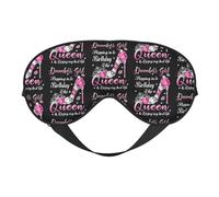December Girl Stepping into Birthday Like a Queen Eye Mask Sleep Mask Light BlockBlindfold Night Eyes Cover Soft Pressure-Free Eyeshade with Elastic Strap for Home Travel Office Nap Yoga